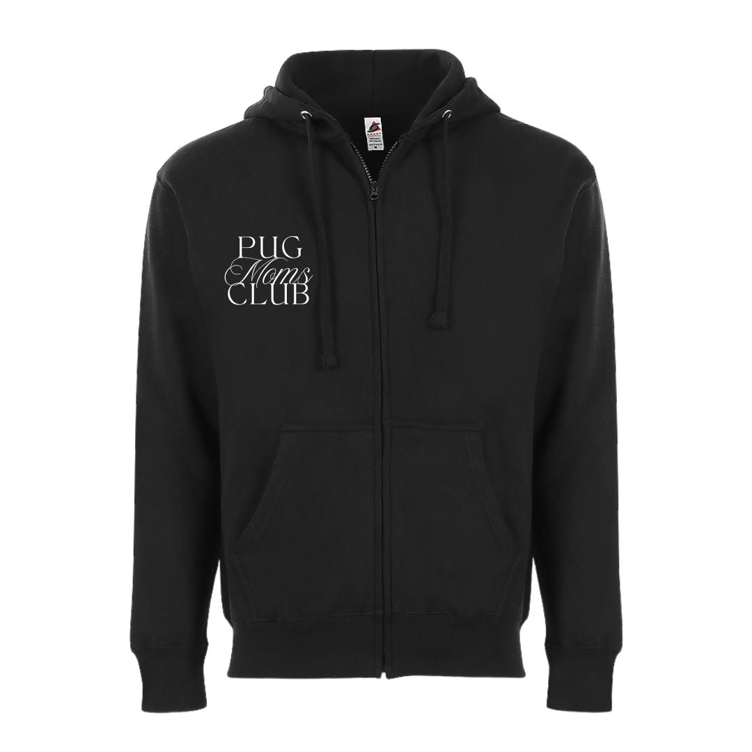Pug Moms Club Zip Up Hoodie